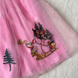Hanna Andersson Pink Skirt with Festive Embroidery